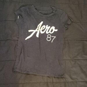 Aeropostale Black Short Sleeve Tee Aero 87